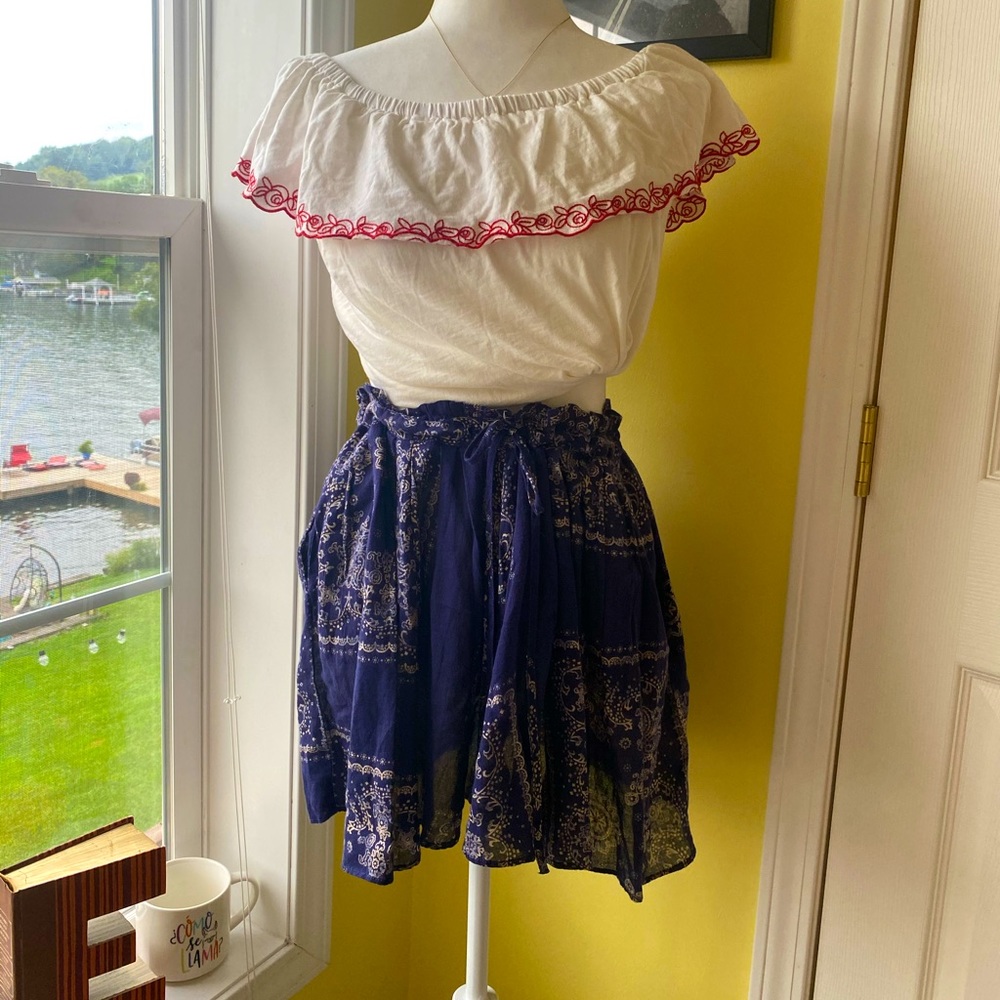 Paisley Ralph Lauren Mini Skirt // size M